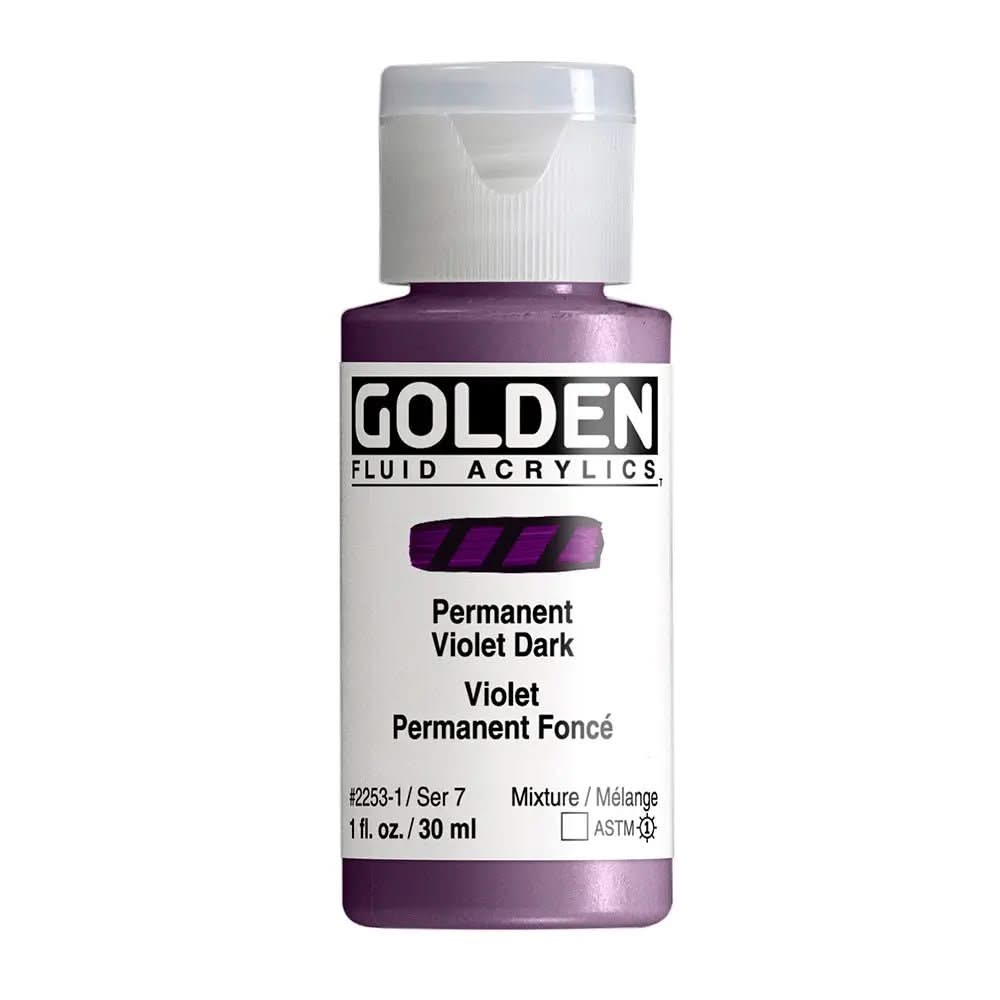 Golden Fluid Acrylfarbe Permanentviolett Dunkel 30 ml - Kidis Art