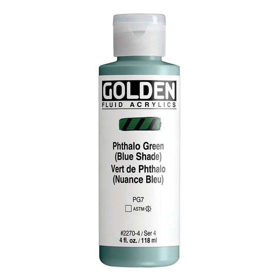 Golden Fluid Acrylfarbe Phthalogrun Blauton 118 ml - Kidis Art