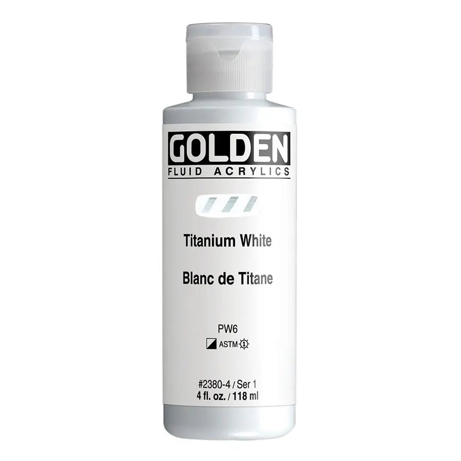 Golden Fluid Acrylfarbe Titanweiss 118 ml - Kidis Art