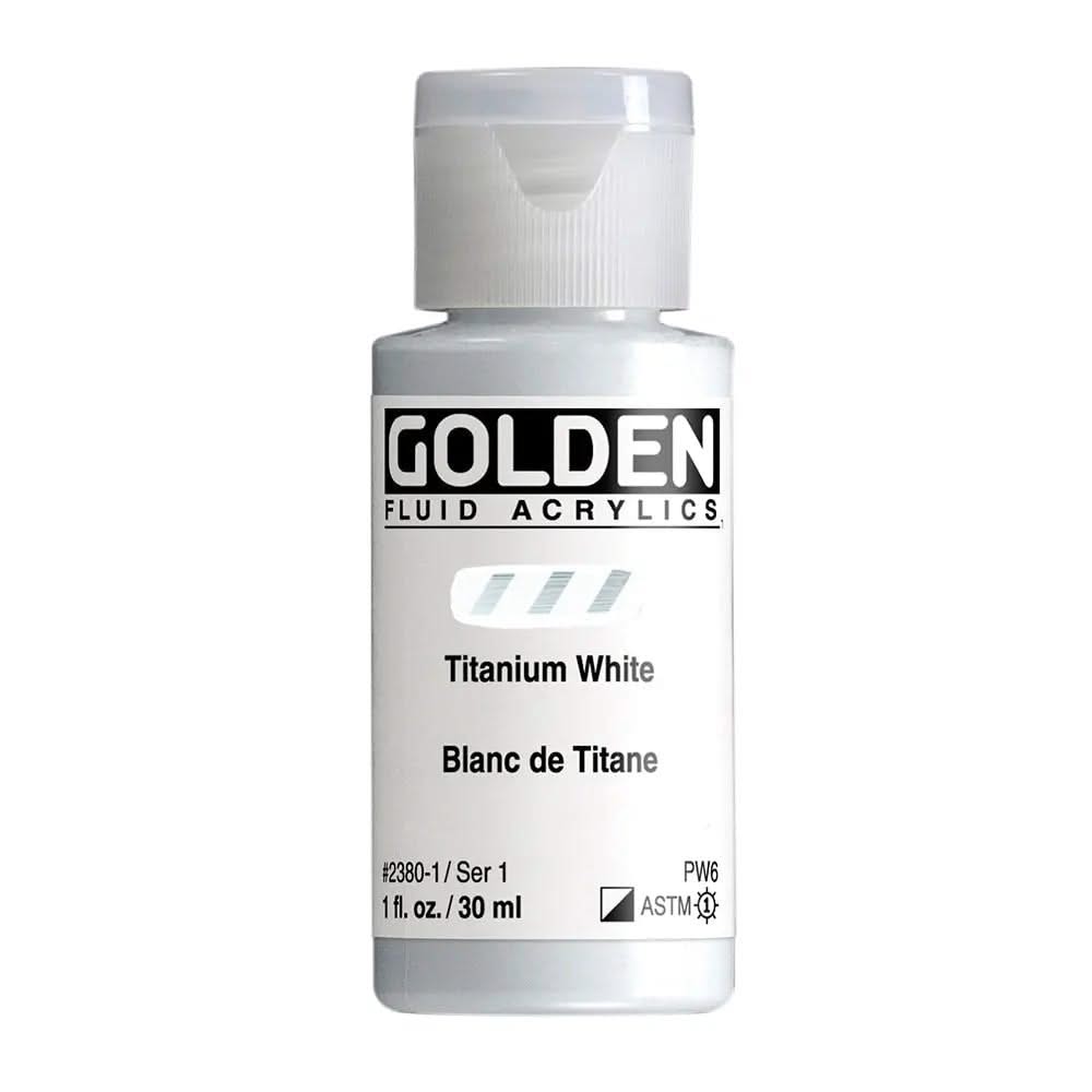 Golden Fluid Acrylfarbe Titanweiss 30 ml - Kidis Art