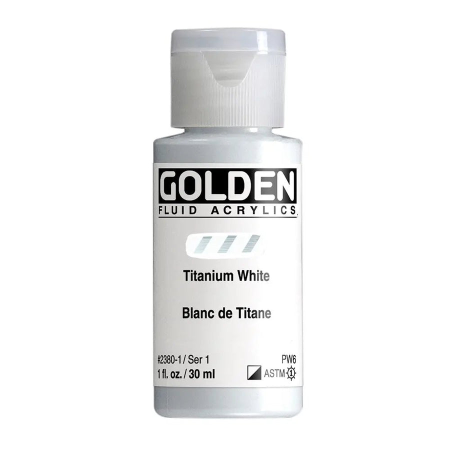 Golden Fluid Acrylfarbe Titanweiss 30 ml - Kidis Art