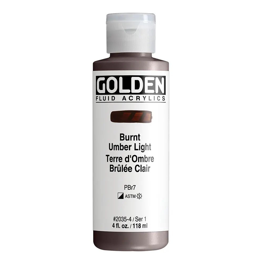 Golden Fluid Acrylfarbe Umbra Gebrannt Hell 118 ml - Kidis Art