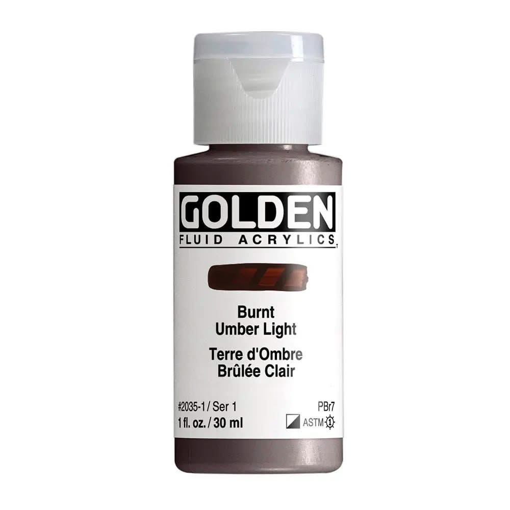 Golden Fluid Acrylfarbe Umbra Gebrannt Hell 30 ml - Kidis Art