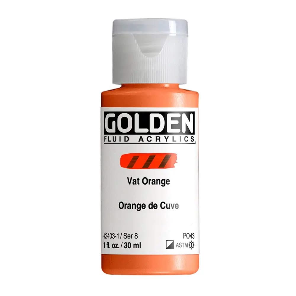 Golden Fluid Acrylfarbe Vat Orange 1 Fl. Oz./30 ml - Kidis Art