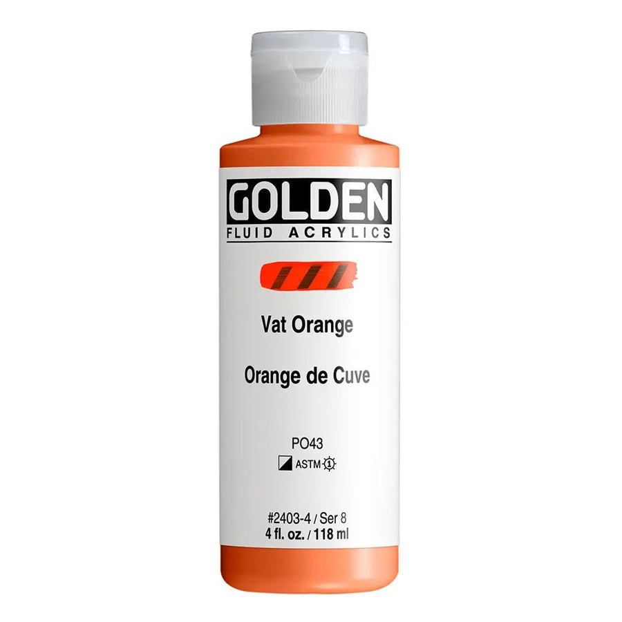 Golden Fluid Acrylfarbe Vat Orange 118 ml - Kidis Art
