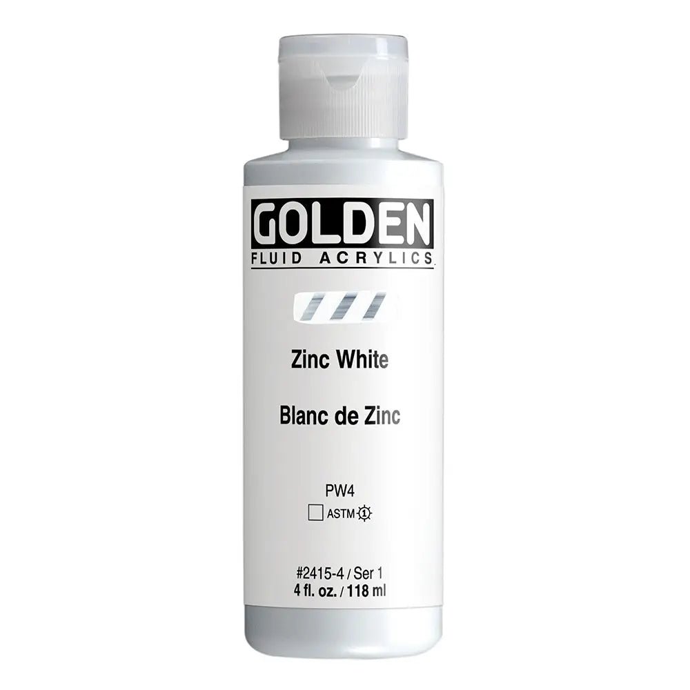 Golden Fluid Acrylfarbe Zinkweiss 118 ml - Kidis Art