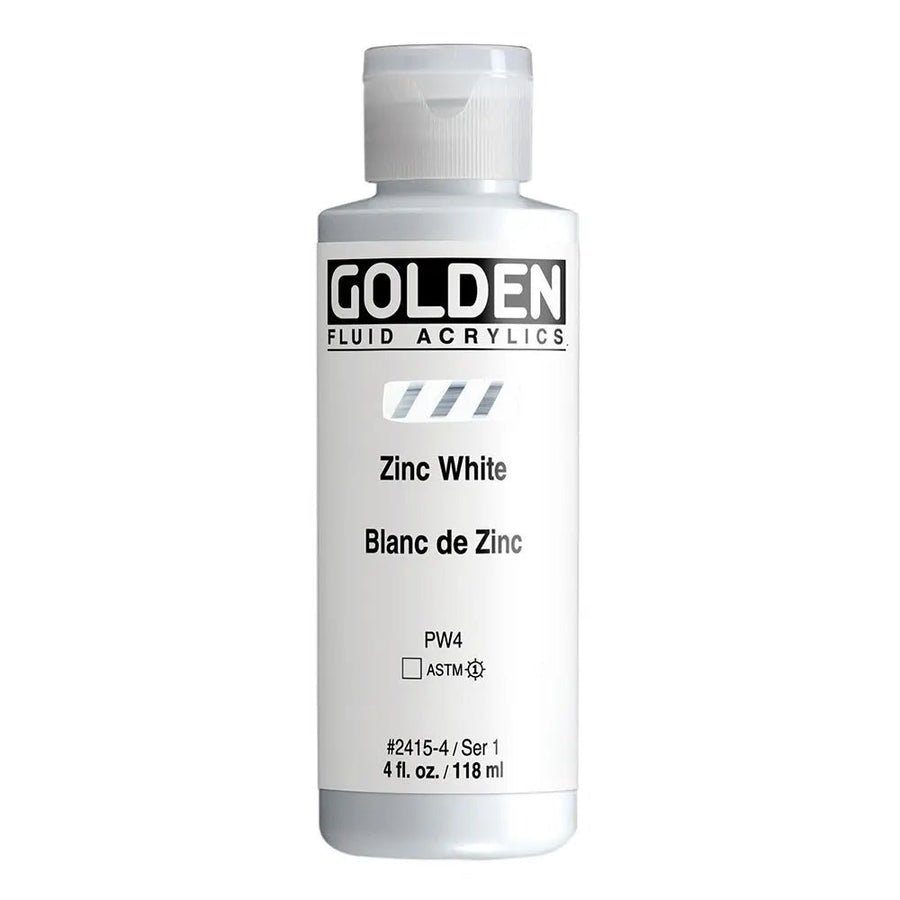 Golden Fluid Acrylfarbe Zinkweiss 118 ml - Kidis Art