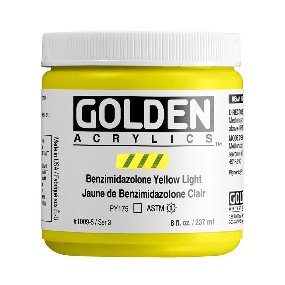 Golden Heavy Body Acrylfarbe Benzimidazolon Gelb Hell 59 ml - Kidis Art