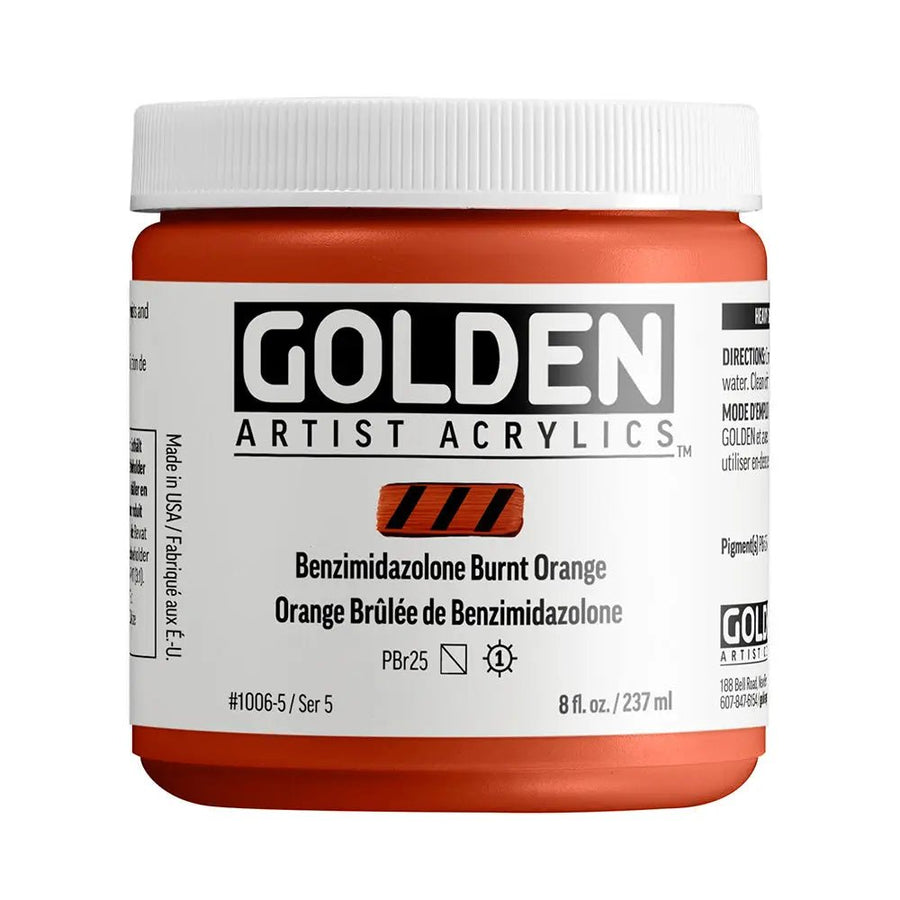 Golden Heavy Body Acrylfarbe Benzimidazolone Brnt Oran. 59 ml - Kidis Art