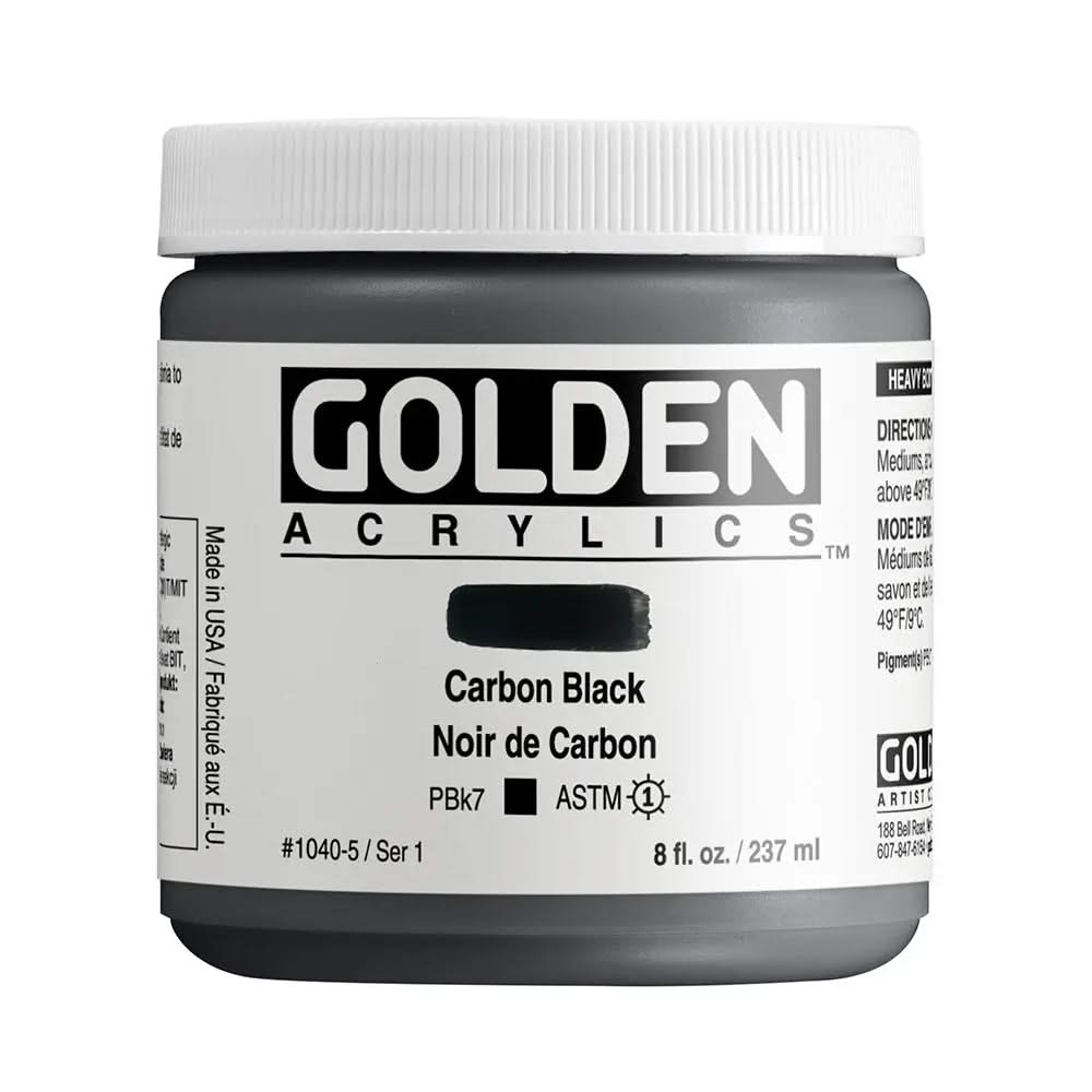 Golden Heavy Body Acrylfarbe Carbonschwarz 59 ml - Kidis Art