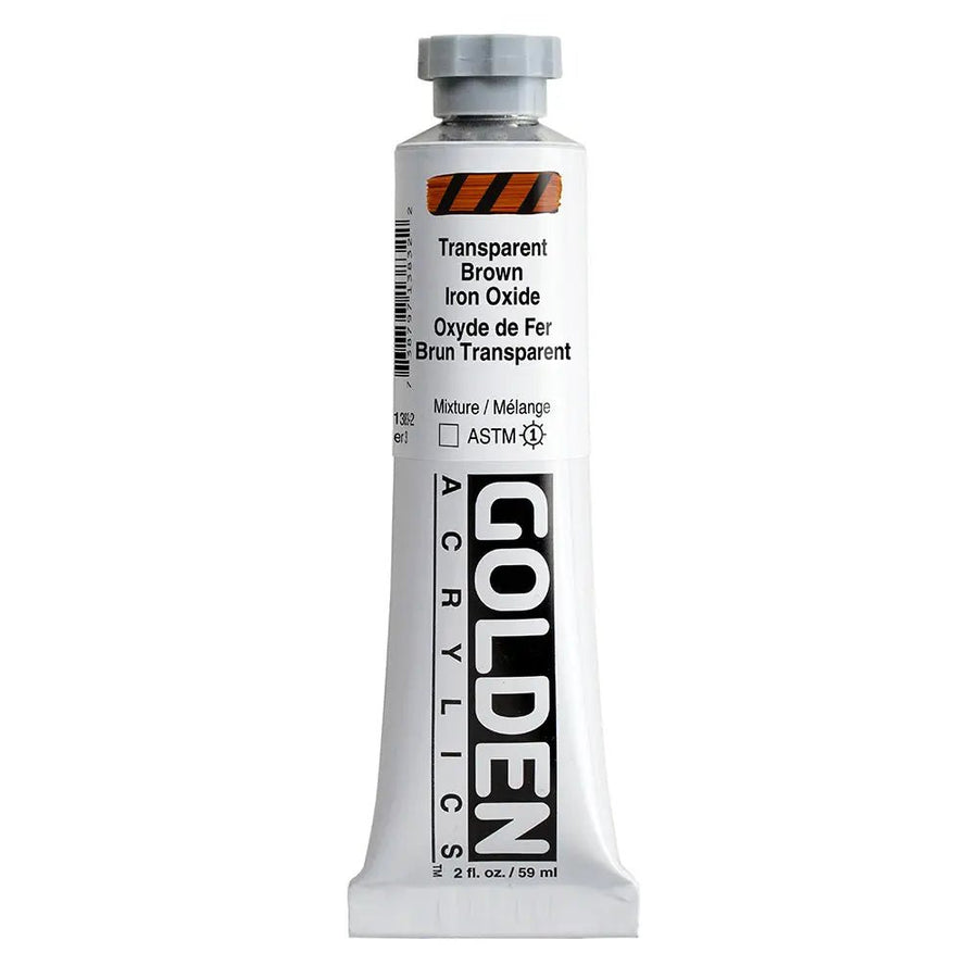 Golden Heavy Body Acrylfarbe Eisenoxidbrn Transparent 59 ml - Kidis Art