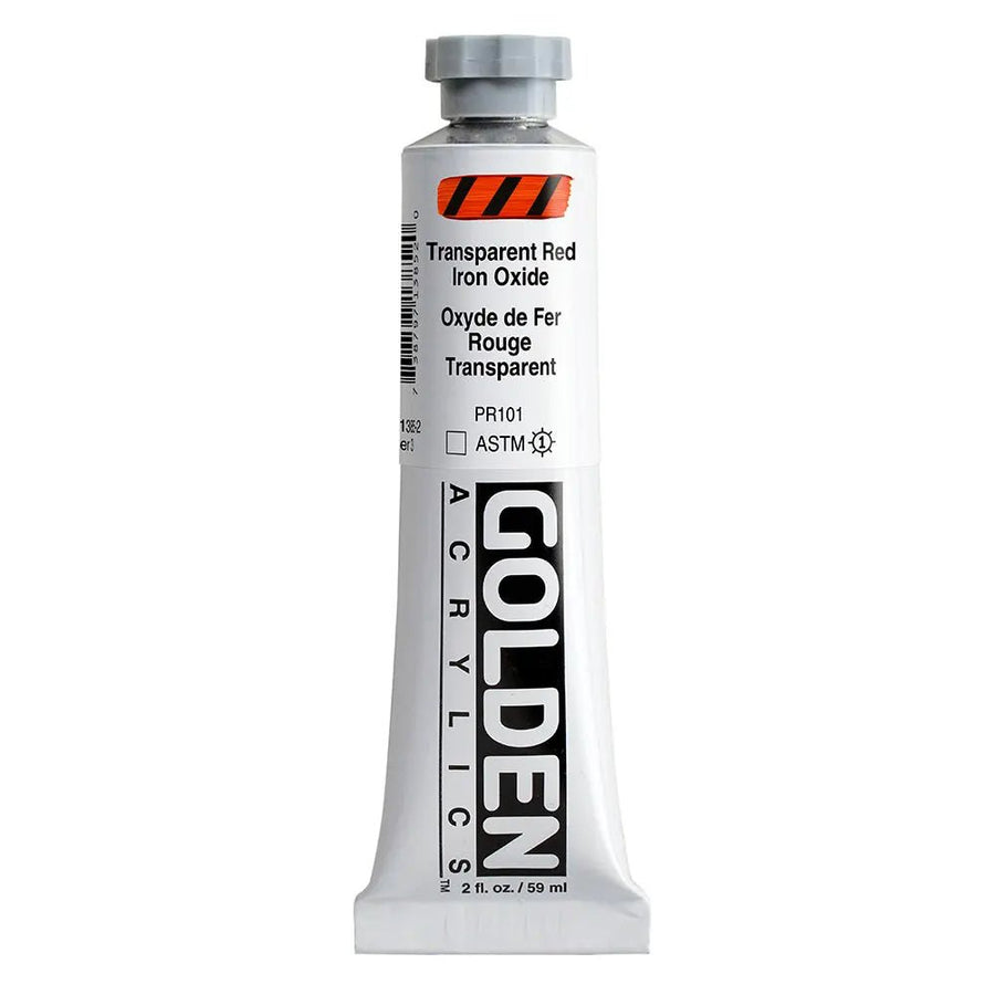 Golden Heavy Body Acrylfarbe Eisenoxidrot Transparent 59 ml - Kidis Art