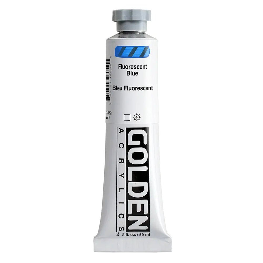 Golden Heavy Body Acrylfarbe Fluoreszierend Blau 59 ml - Kidis Art