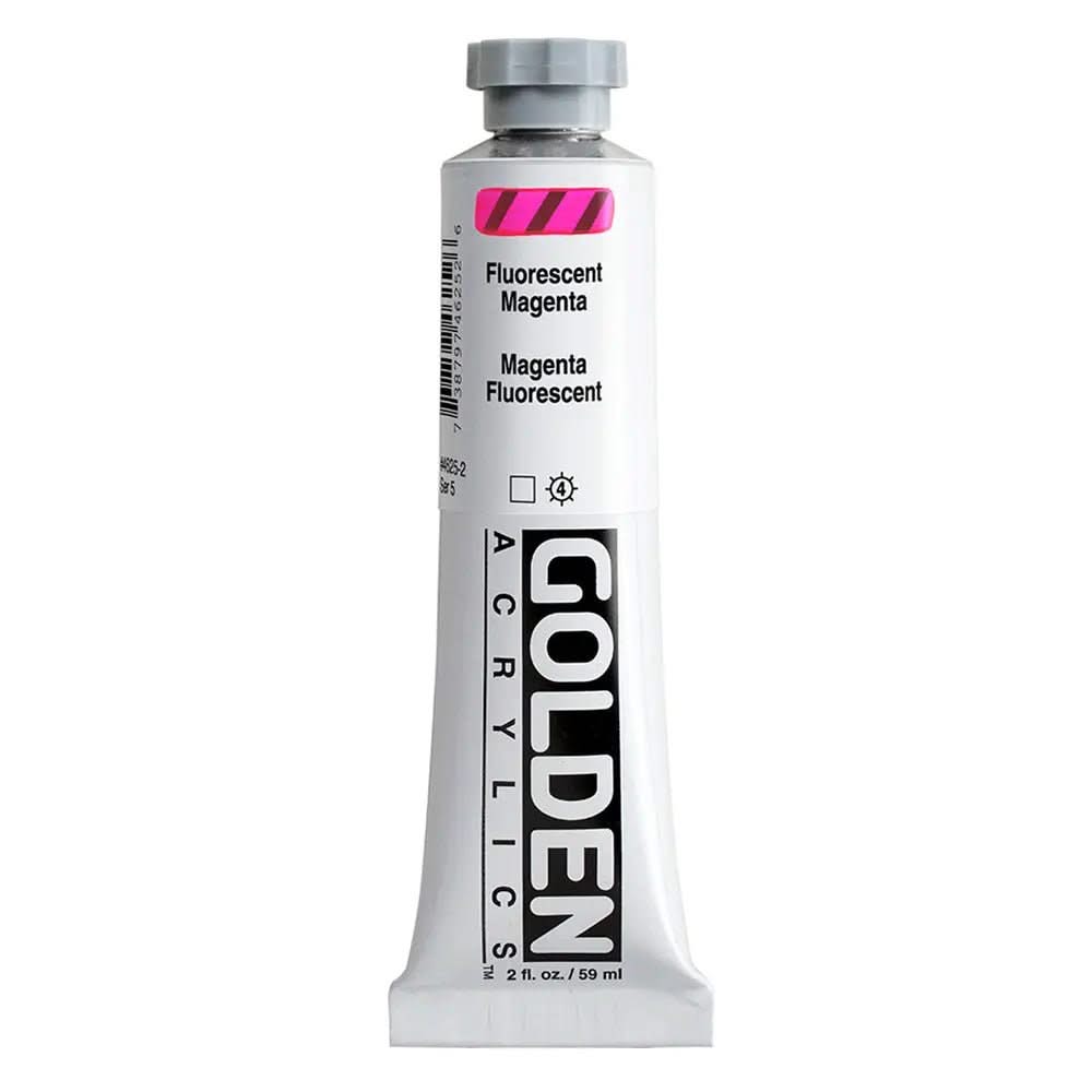 Golden Heavy Body Acrylfarbe Fluoreszierend Magenta 59 ml - Kidis Art