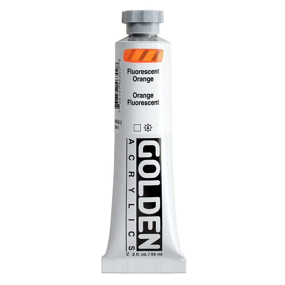 Golden Heavy Body Acrylfarbe Fluoreszierend Orange 59 ml - Kidis Art