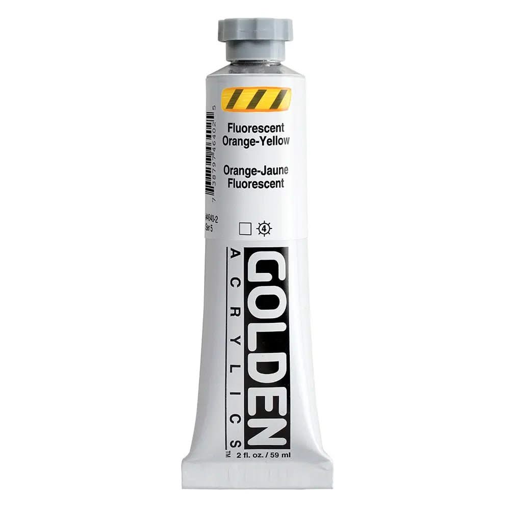 Golden Heavy Body Acrylfarbe Fluoreszierend Orange-Gelb 59 ml - Kidis Art