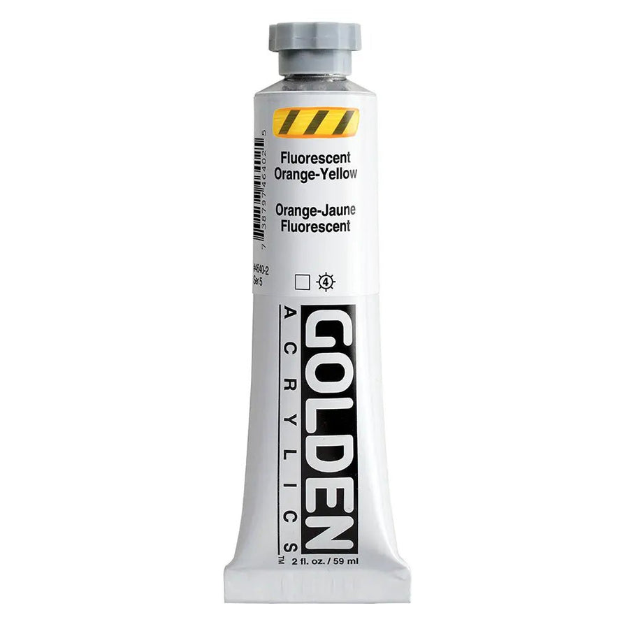 Golden Heavy Body Acrylfarbe Fluoreszierend Orange - Gelb 59 ml - Kidis Art
