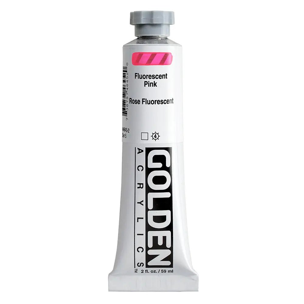 Golden Heavy Body Acrylfarbe Fluoreszierend Pink 59 ml - Kidis Art