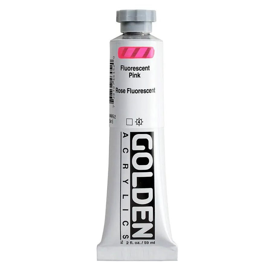 Golden Heavy Body Acrylfarbe Fluoreszierend Pink 59 ml - Kidis Art
