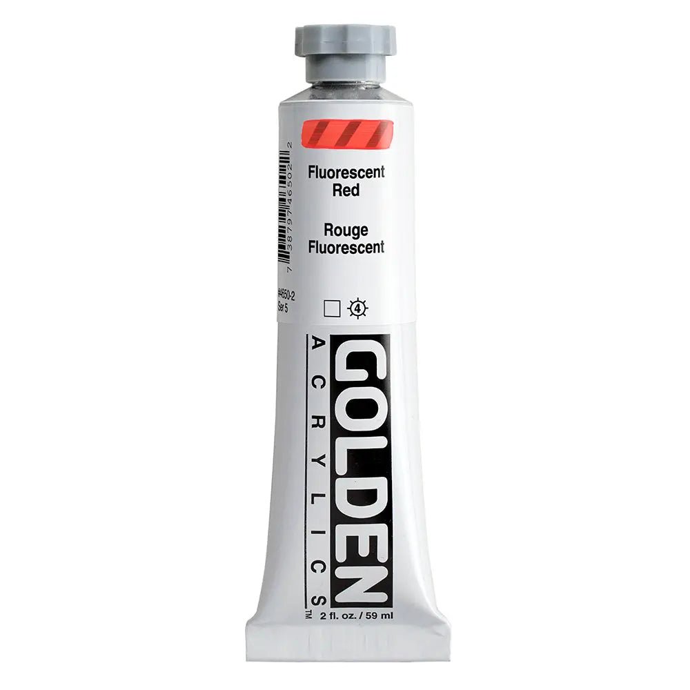 Golden Heavy Body Acrylfarbe Fluoreszierend Rot 59 ml - Kidis Art