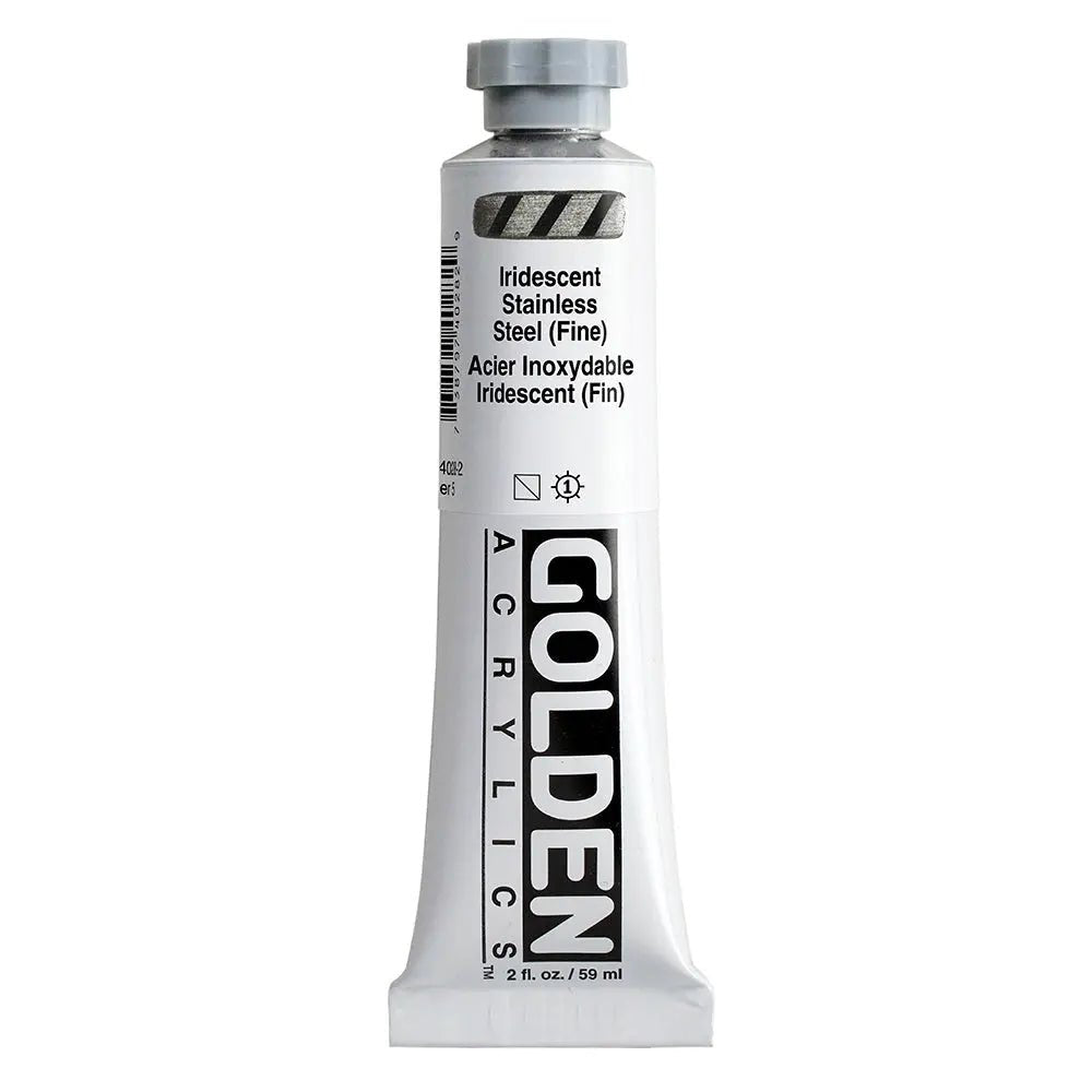 Golden Heavy Body Acrylfarbe Irisierend Edelstahl (Fein) 59 ml - Kidis Art