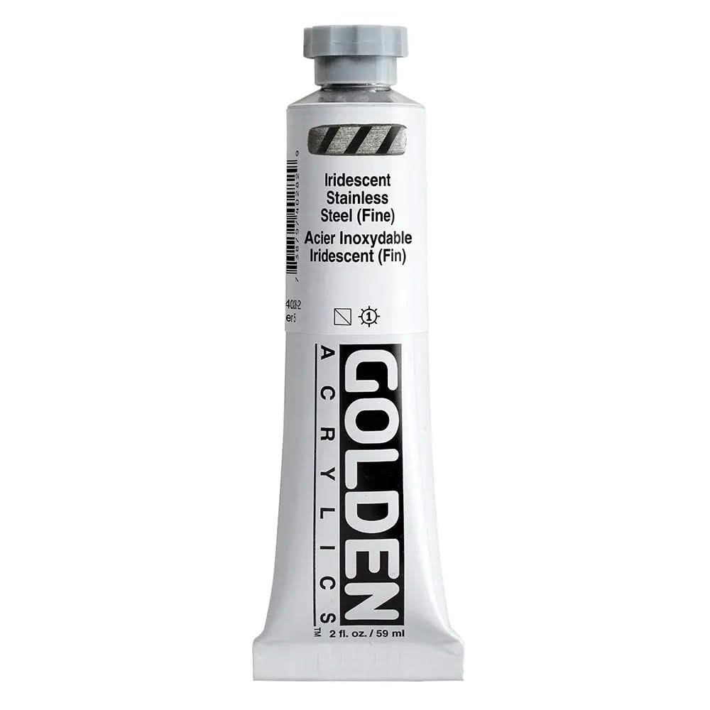 Golden Heavy Body Acrylfarbe Irisierend Edelstahl (Fein) 59 ml - Kidis Art