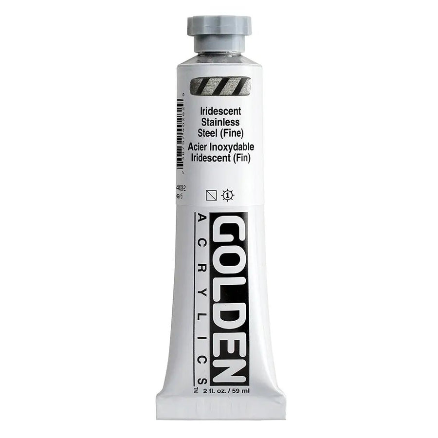 Golden Heavy Body Acrylfarbe Irisierend Edelstahl (Fein) 59 ml - Kidis Art