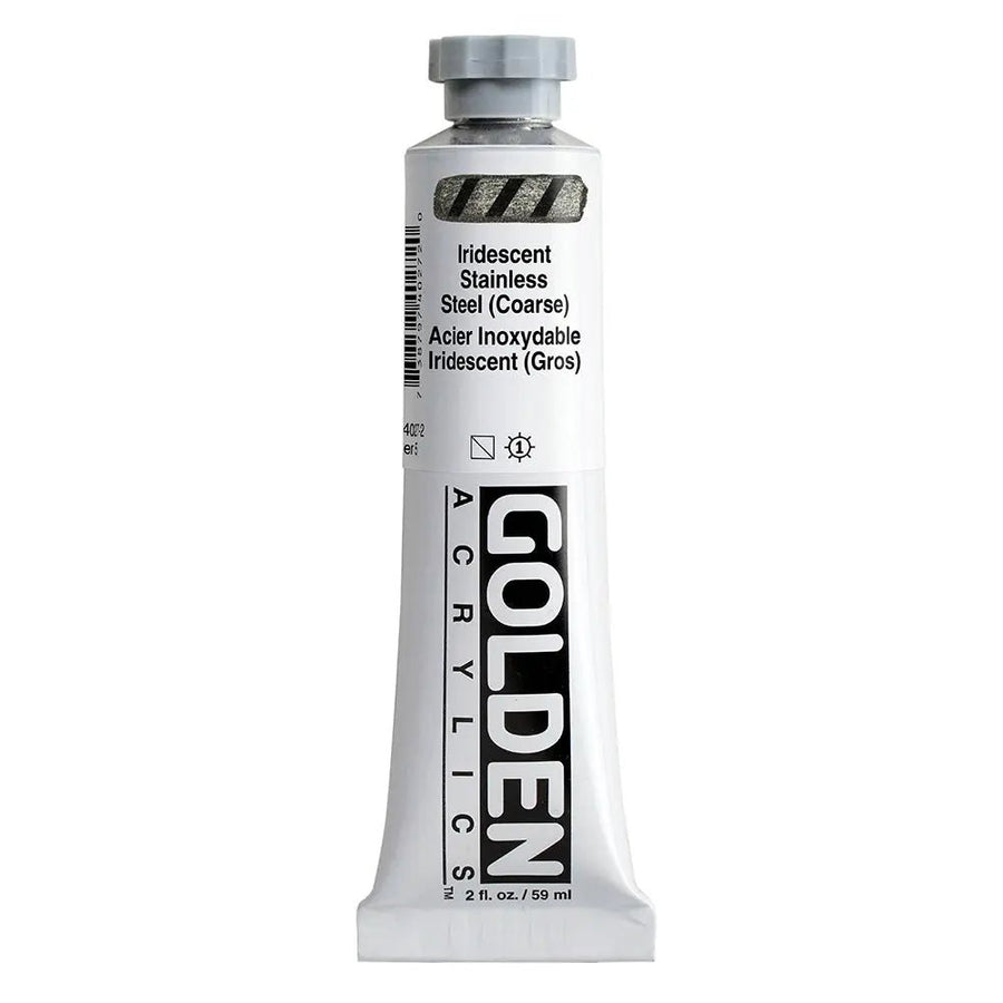 Golden Heavy Body Acrylfarbe Irisierend Edelstahl (Grob)59 ml - Kidis Art