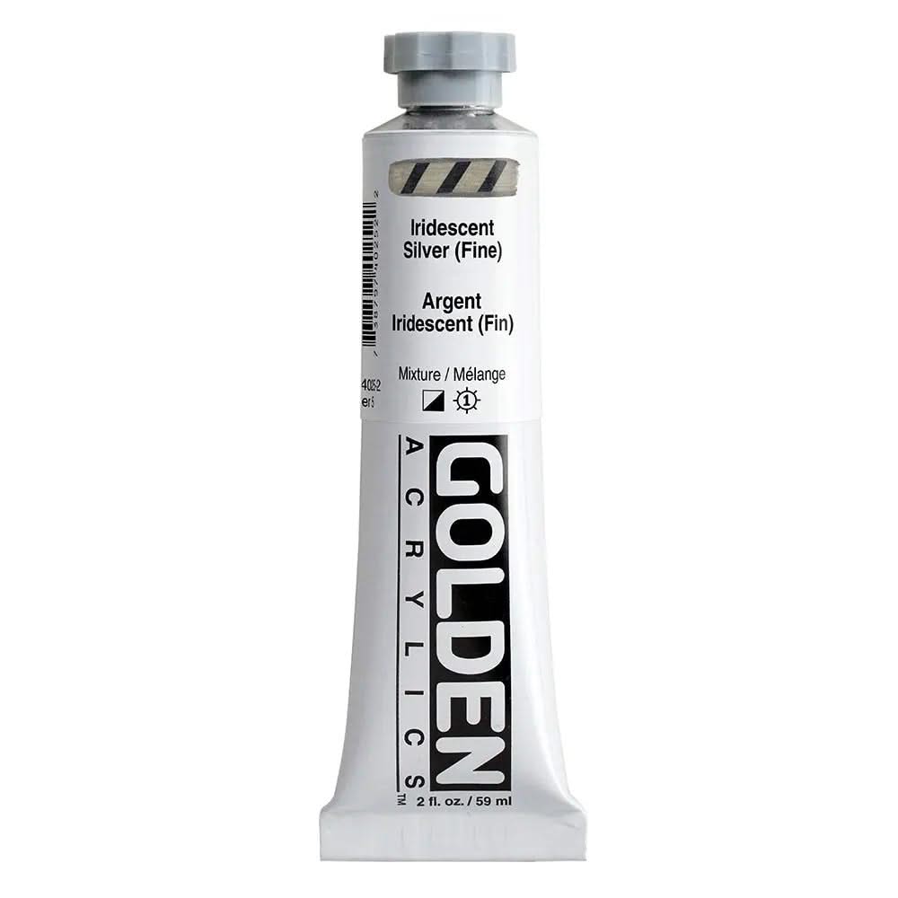 Golden Heavy Body Acrylfarbe Irisierende Silber (Fein) 59 ml - Kidis Art