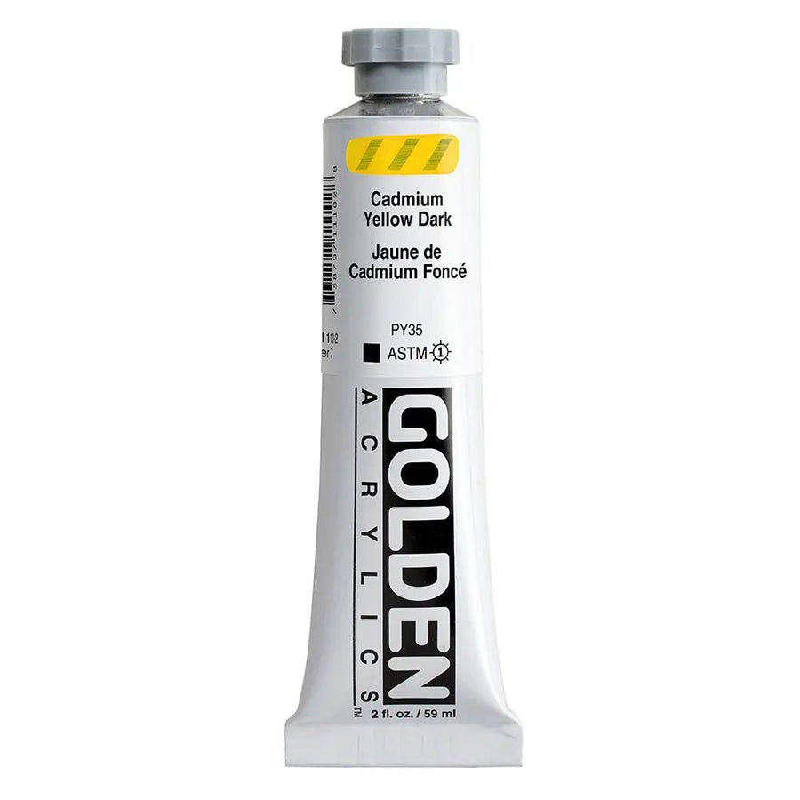 Golden Heavy Body Acrylfarbe Kadmiumgelb Dunkel 59 ml - Kidis Art