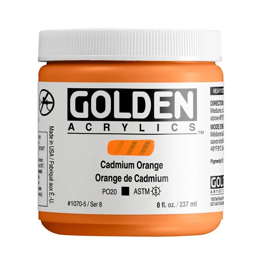 Golden Heavy Body Acrylfarbe Kadmiumorange 59 ml - Kidis Art