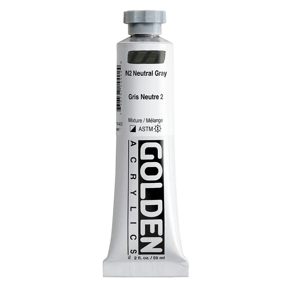 Golden Heavy Body Acrylfarbe N2 Neutral Grau 59 ml - Kidis Art