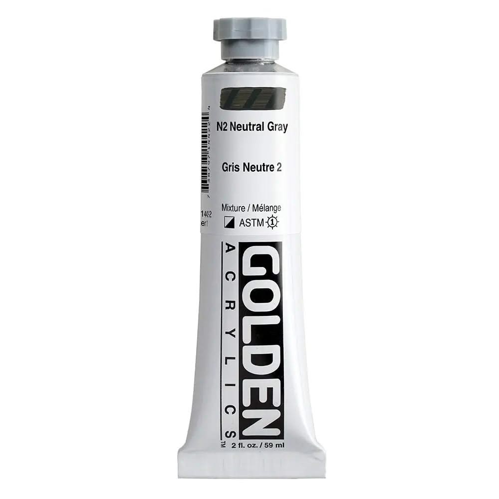 Golden Heavy Body Acrylfarbe N2 Neutral Grau 59 ml - Kidis Art