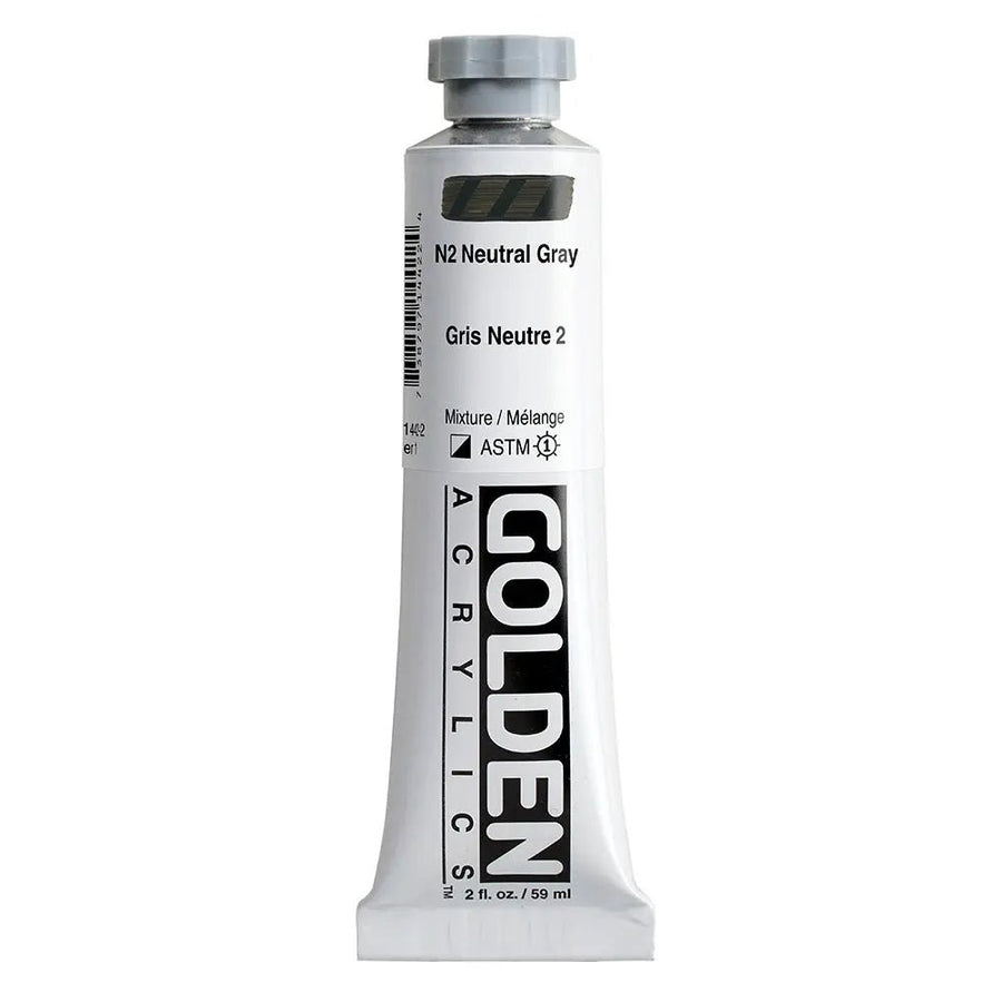 Golden Heavy Body Acrylfarbe N2 Neutral Grau 59 ml - Kidis Art