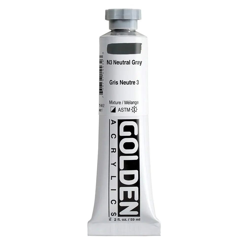 Golden Heavy Body Acrylfarbe N3 Neutral Grau 59 ml - Kidis Art