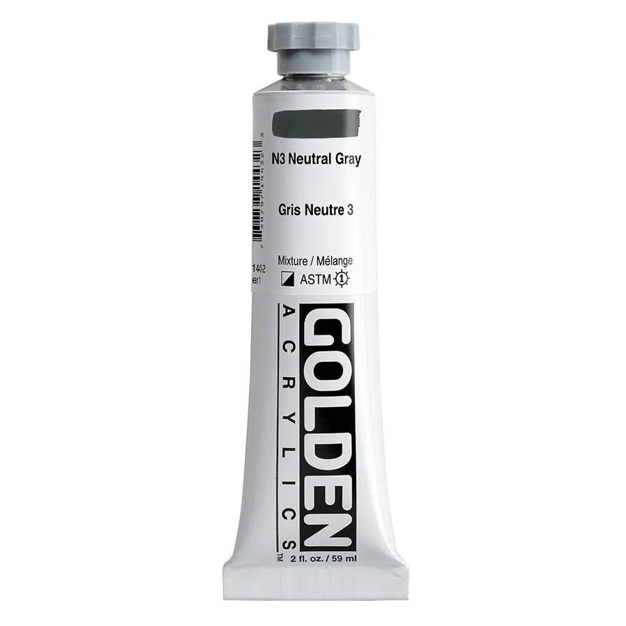 Golden Heavy Body Acrylfarbe N3 Neutral Grau 59 ml - Kidis Art