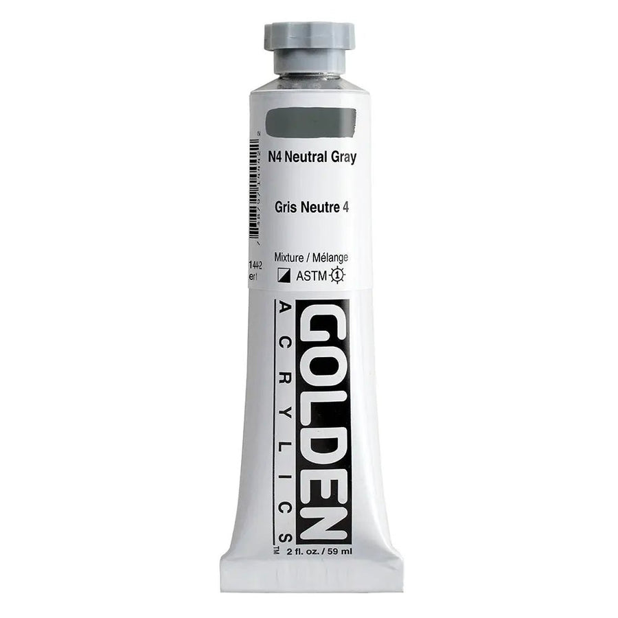 Golden Heavy Body Acrylfarbe N4 Neutral Grau 59 ml - Kidis Art