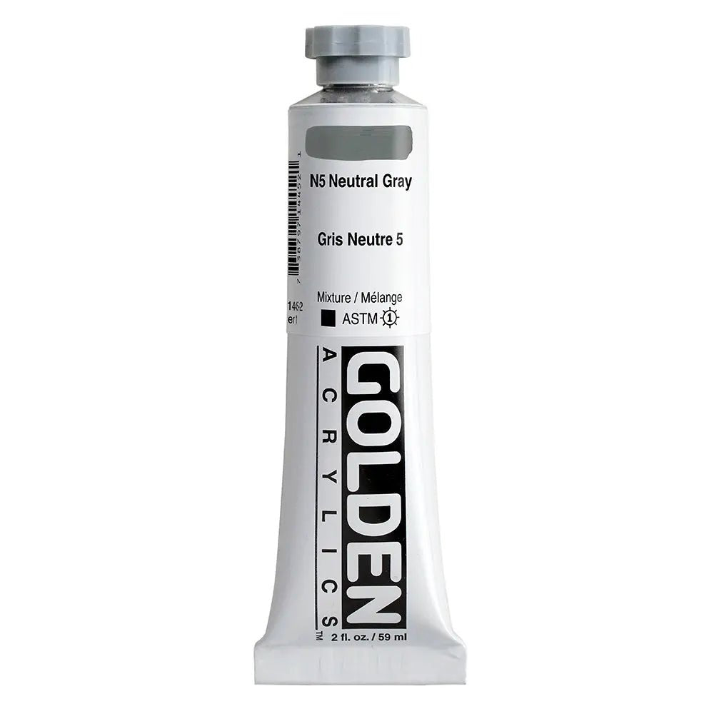 Golden Heavy Body Acrylfarbe N5 Neutral Grau 59 ml - Kidis Art