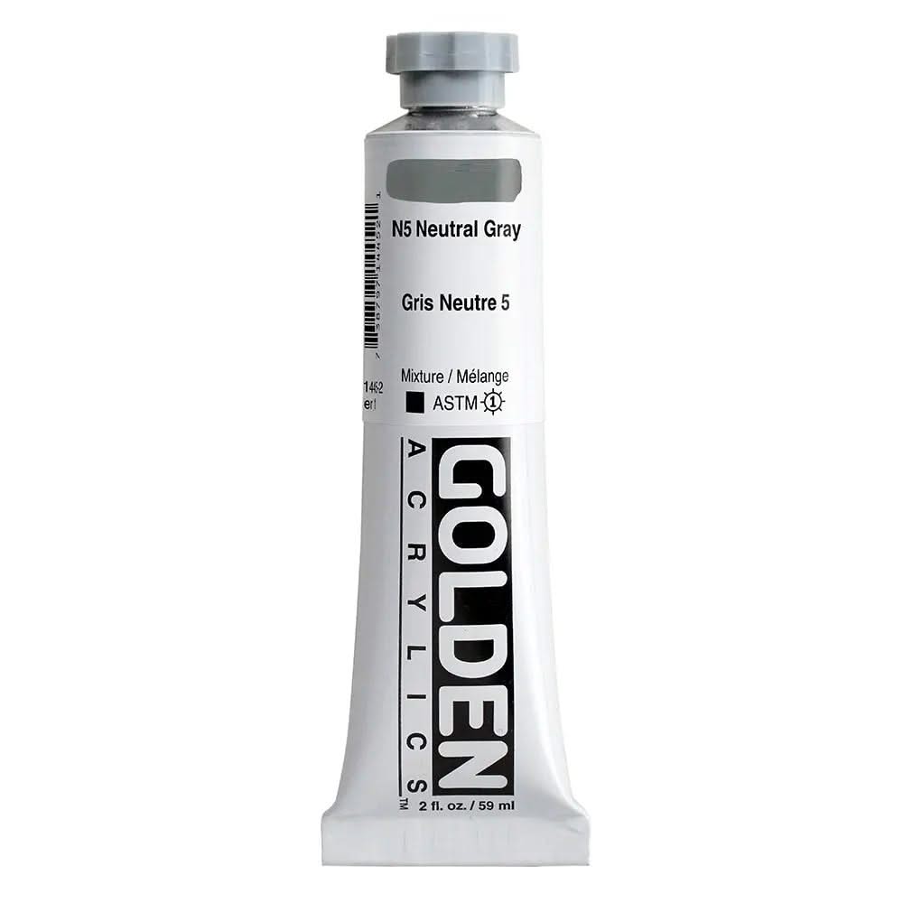 Golden Heavy Body Acrylfarbe N5 Neutral Grau 59 ml - Kidis Art
