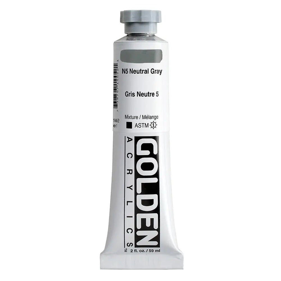 Golden Heavy Body Acrylfarbe N5 Neutral Grau 59 ml - Kidis Art