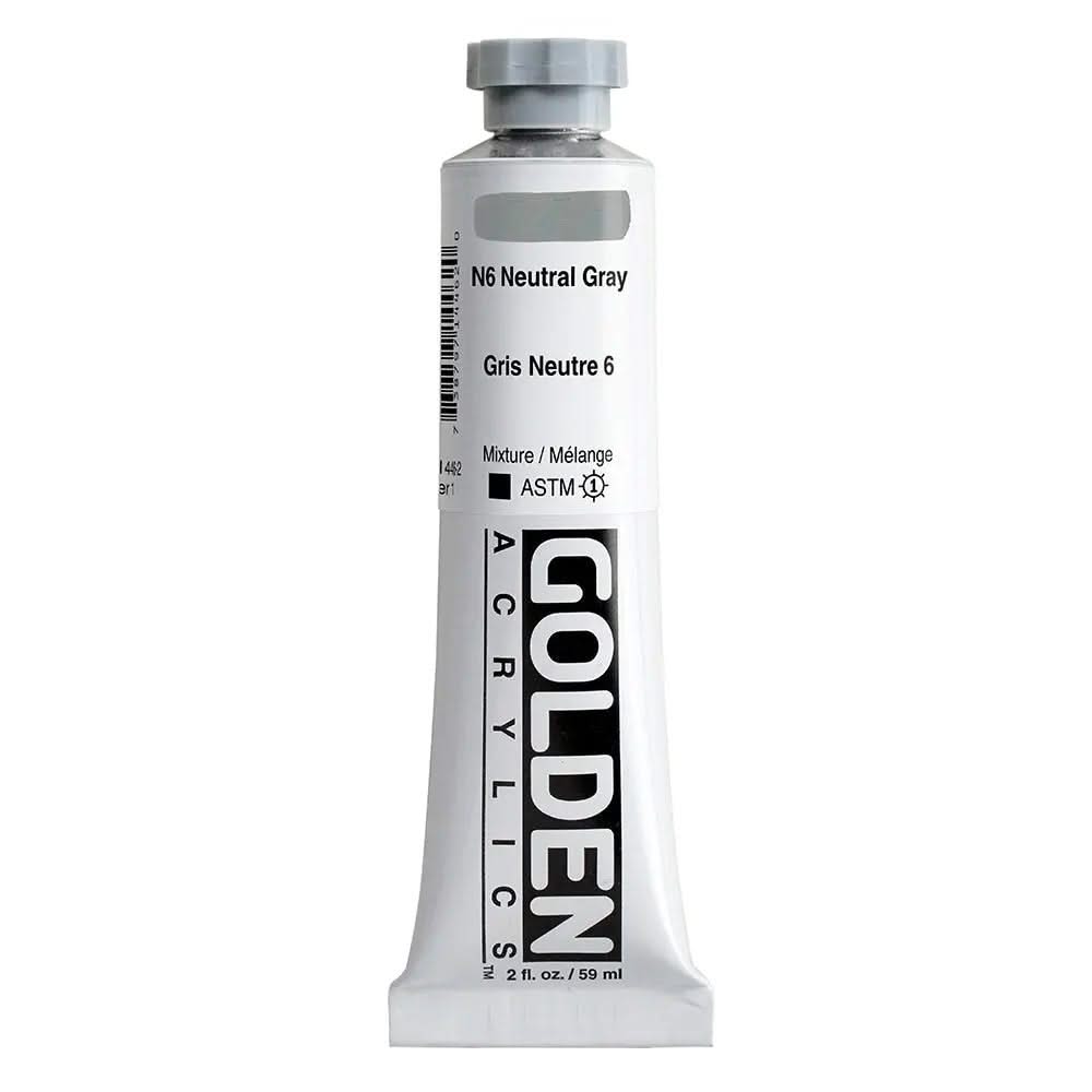 Golden Heavy Body Acrylfarbe N6 Neutral Grau 59 ml - Kidis Art