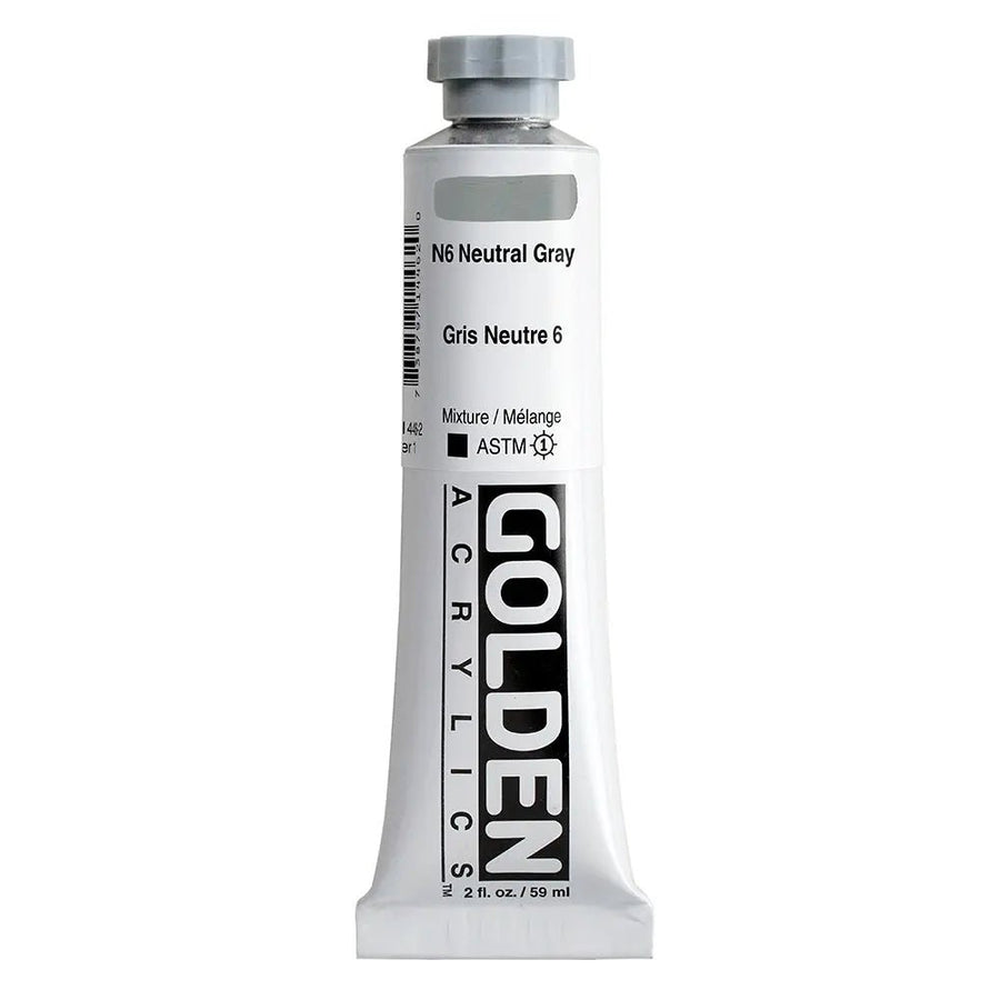 Golden Heavy Body Acrylfarbe N6 Neutral Grau 59 ml - Kidis Art