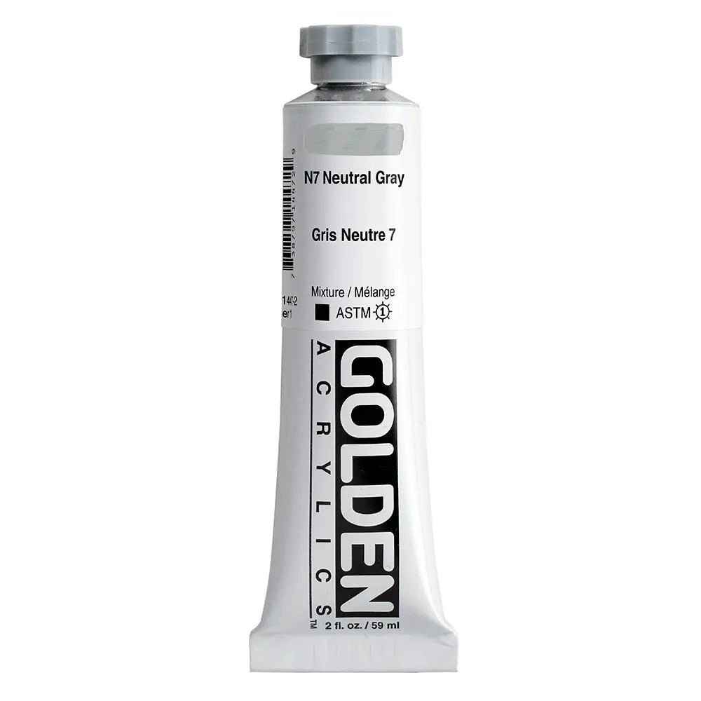 Golden Heavy Body Acrylfarbe N7 Neutral Grau 59 ml - Kidis Art