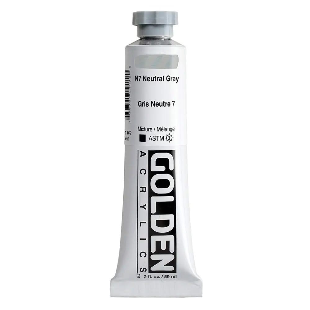 Golden Heavy Body Acrylfarbe N7 Neutral Grau 59 ml - Kidis Art