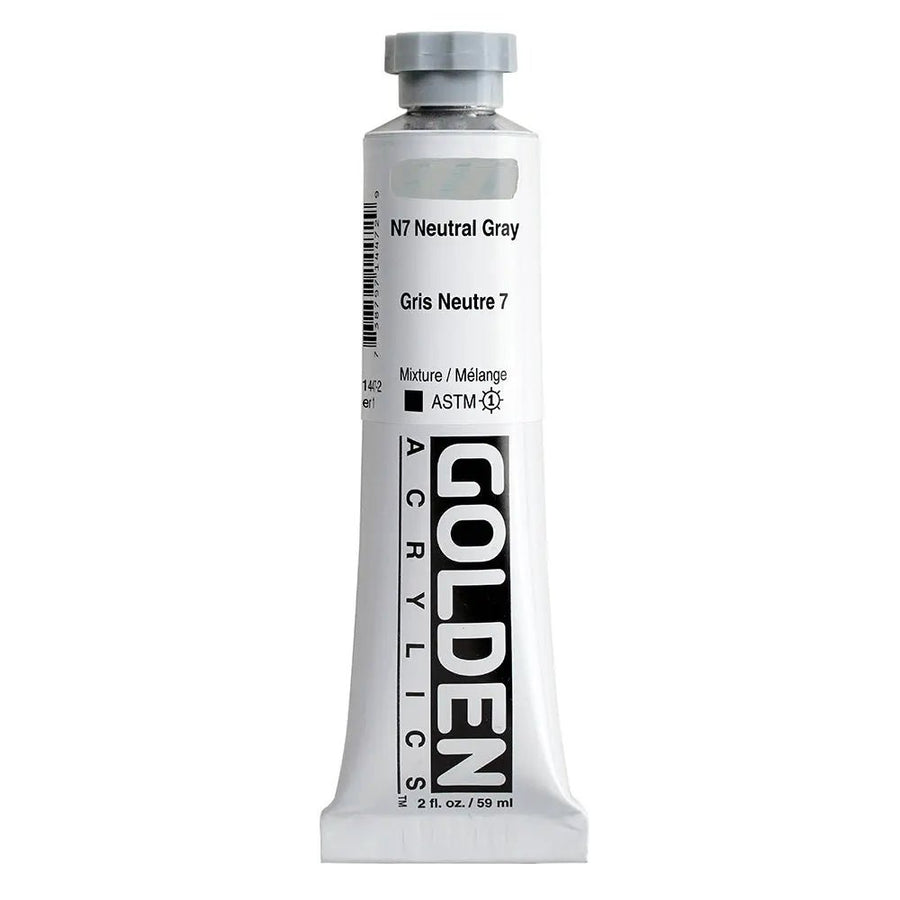 Golden Heavy Body Acrylfarbe N7 Neutral Grau 59 ml - Kidis Art