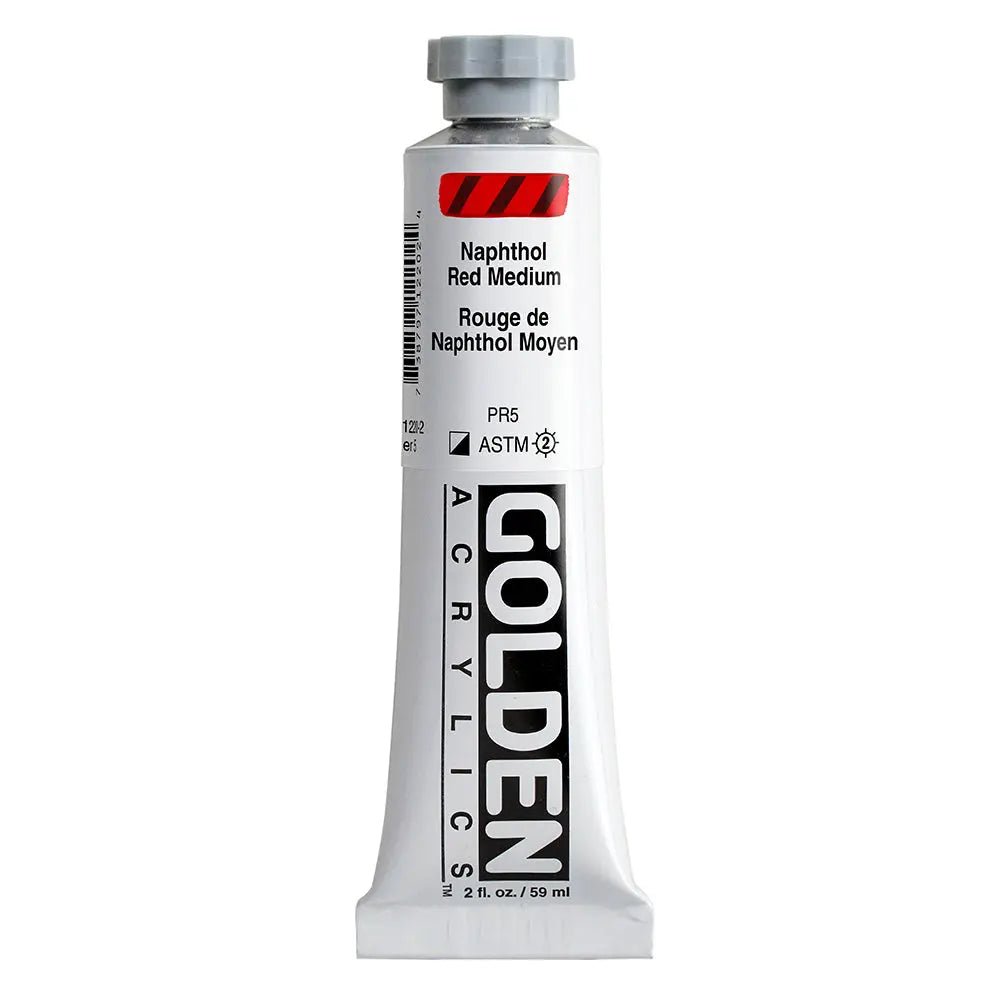 Golden Heavy Body Acrylfarbe Naphtholrot Mittel 59 ml - Kidis Art