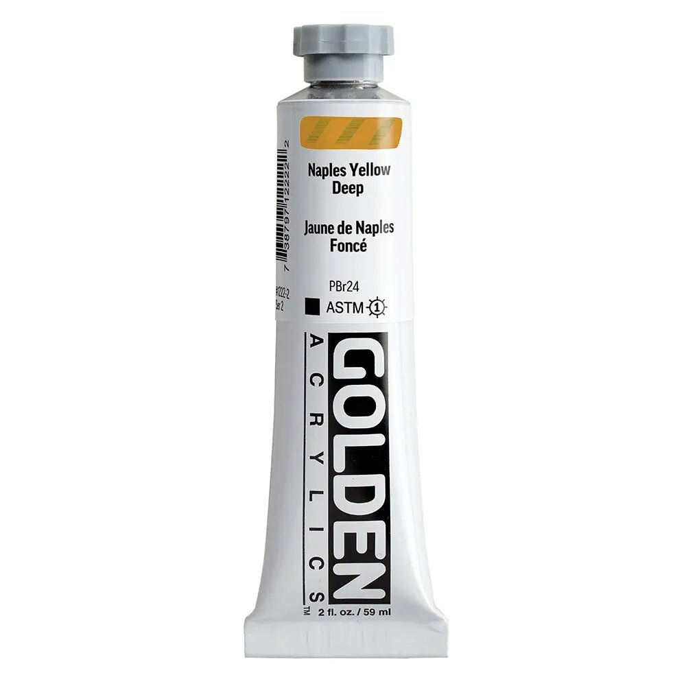 Golden Heavy Body Acrylfarbe Neapelgelb Dunkel 59 ml - Kidis Art