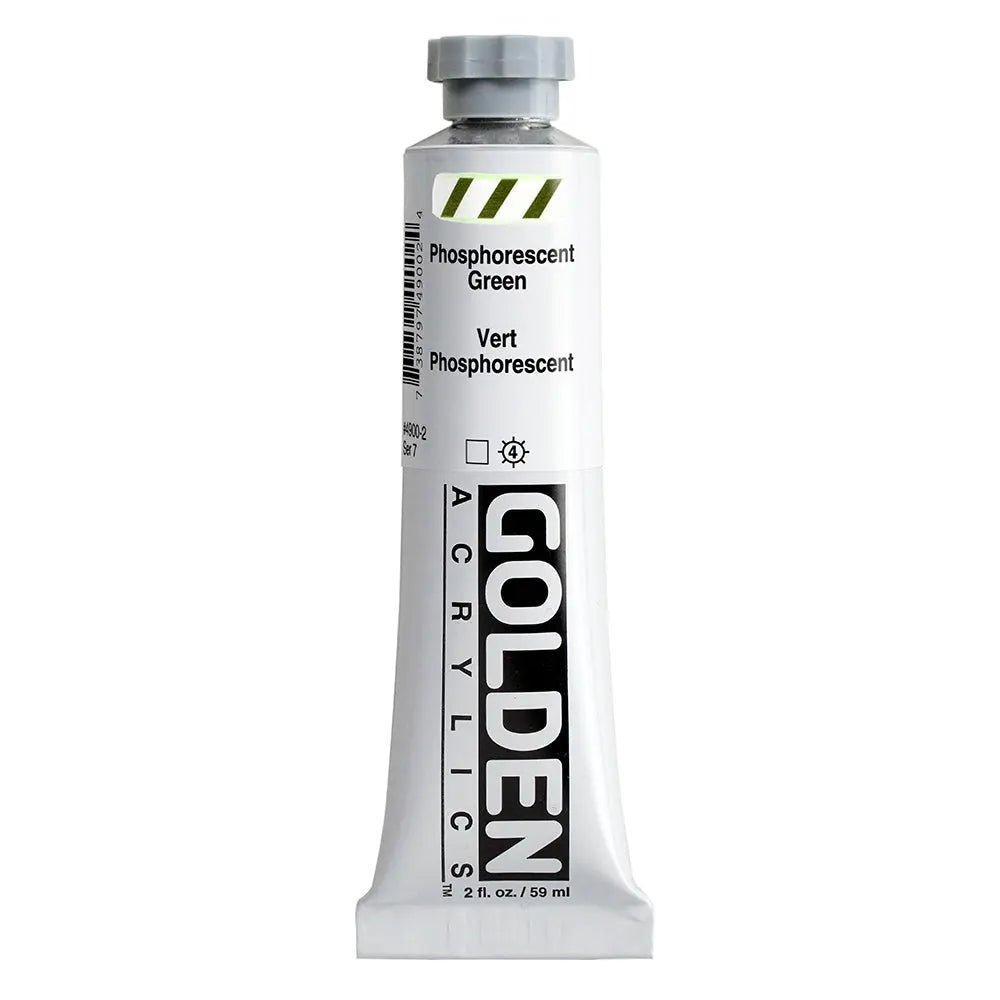 Golden Heavy Body Acrylfarbe Phosphoreszierend Grün 59 ml - Kidis Art