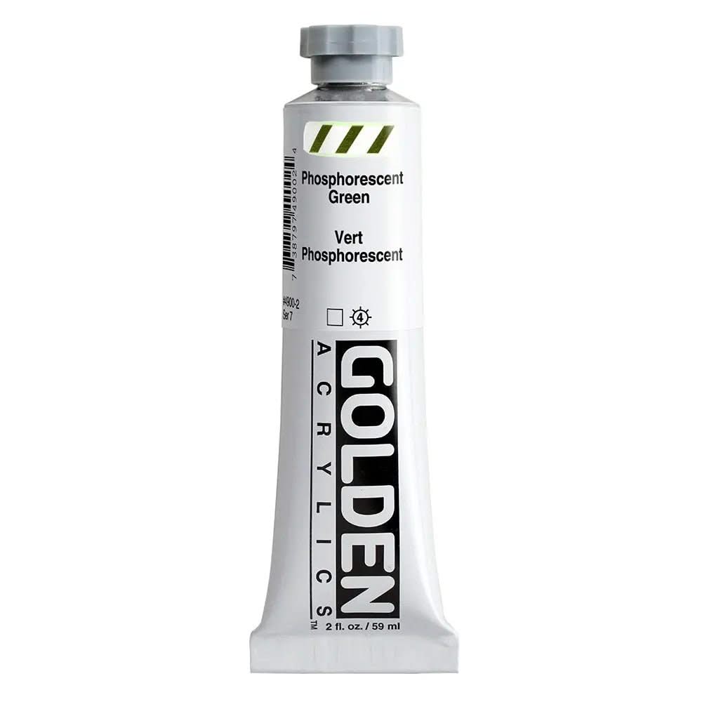 Golden Heavy Body Acrylfarbe Phosphoreszierend Grün 59 ml - Kidis Art
