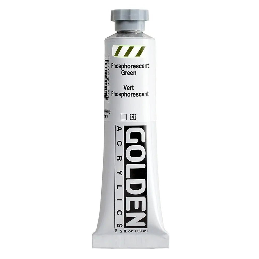 Golden Heavy Body Acrylfarbe Phosphoreszierend Grün 59 ml - Kidis Art